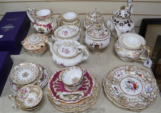 A collection of tea-wares, various, including a Worcester tureen, cover and stand